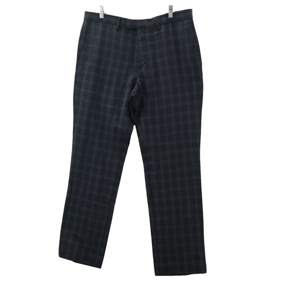 Banana Republic Slim Pants Men's 34x31 Black Dress Slim Fit 100% Wool Flat Front - Picture 1 of 10